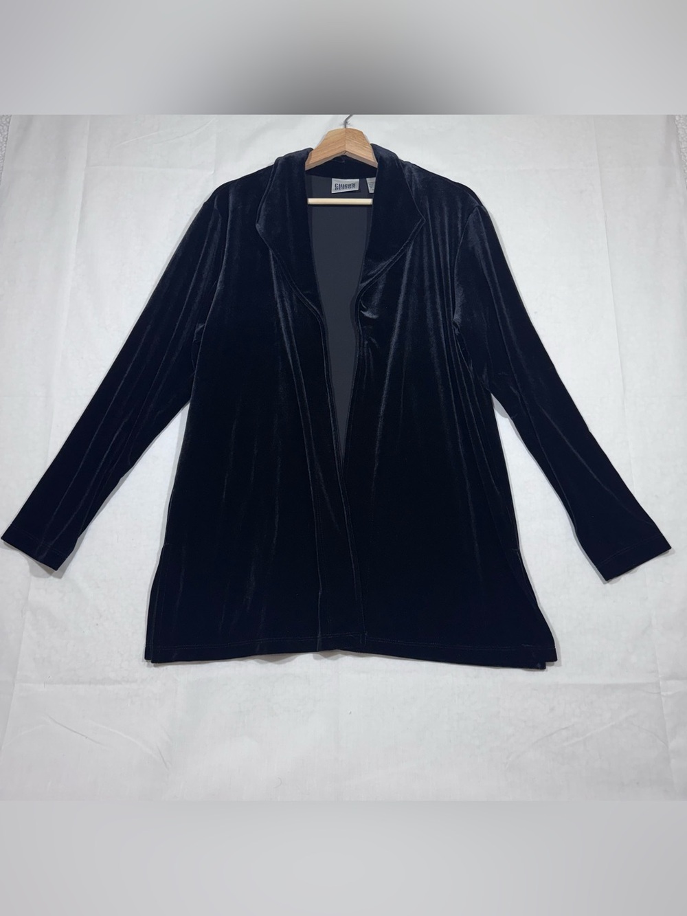 Chico's Design Black Velvet Blazer Jacket Cardigan Size 3 US Size 16–18 (XL)